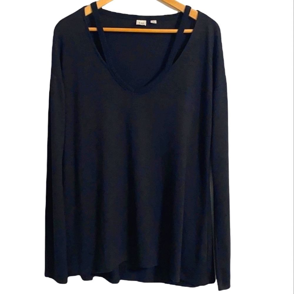 Gap Black Lightweight Cutout Neckline Sweater Women Size M